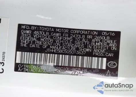 2016 Lexus Rc 350 z USA, uszkodzony, nr VIN JTHHE5BC5G5013637